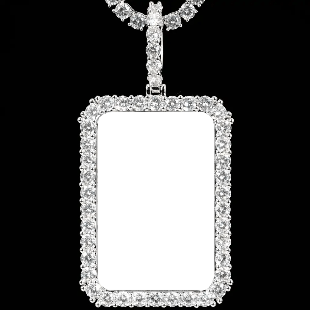 3D Custom Picture Rectangular Ice Pendant With Engraving - TONGSHOP / /