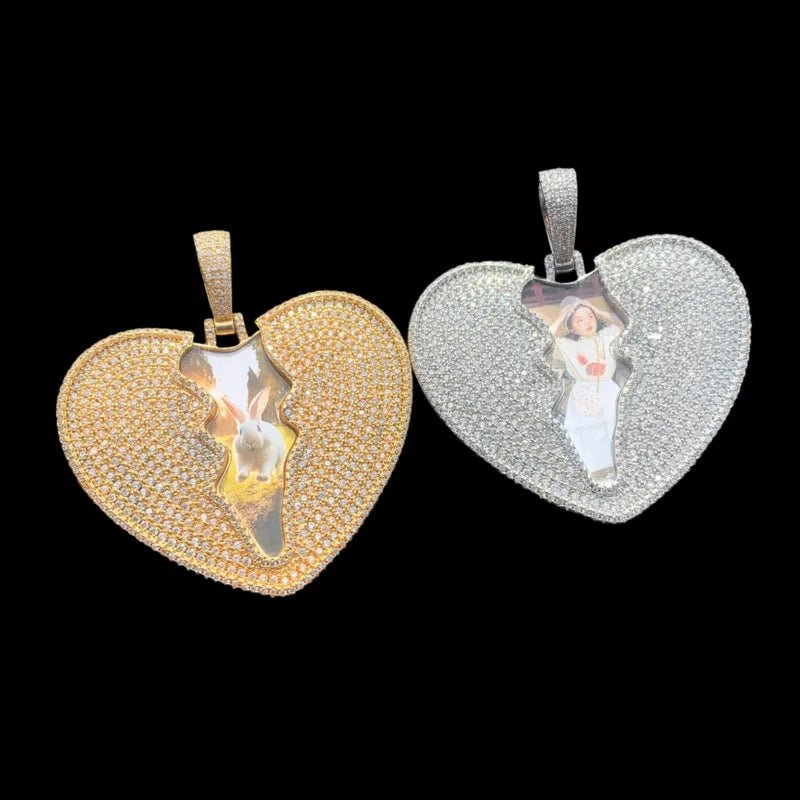 3D Customized Cracked Love Pendant - 55mm - TONGSHOP / Length:16 / Length:18
