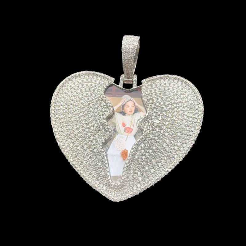3D Customized Cracked Love Pendant - 55mm - TONGSHOP / Length:16 / Length:18
