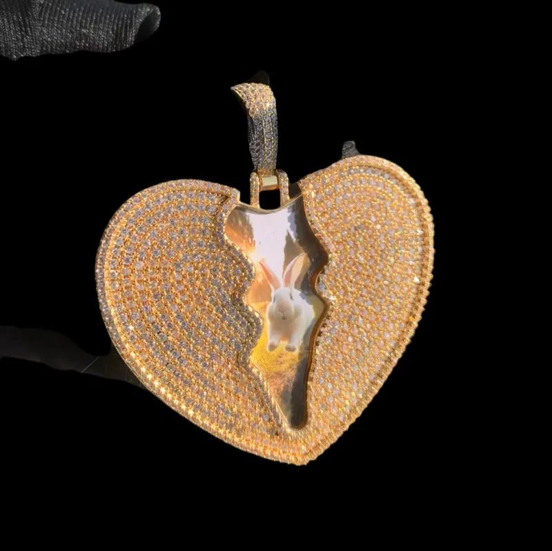 3D Customized Cracked Love Pendant - 55mm - TONGSHOP / Length:16 / Length:18