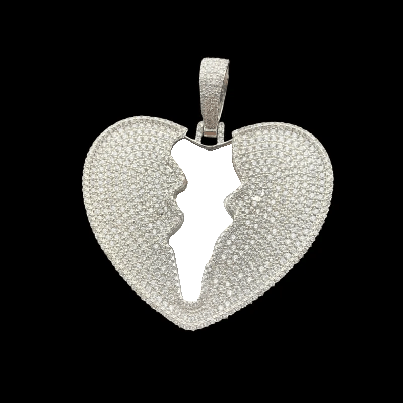 3D Customized Cracked Love Pendant - 55mm - TONGSHOP / Length:16 / Length:18