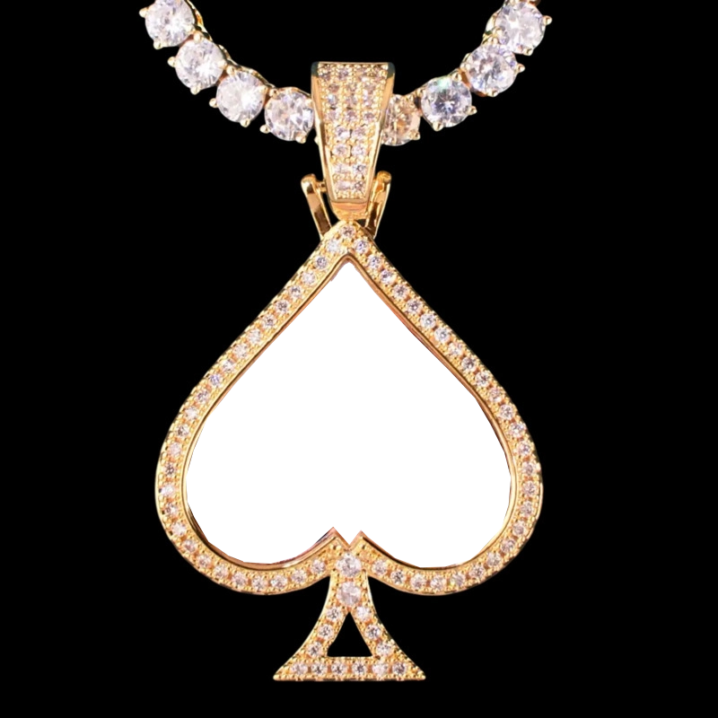 3D Customized Photo Ace of Spades Pendant - 32mm