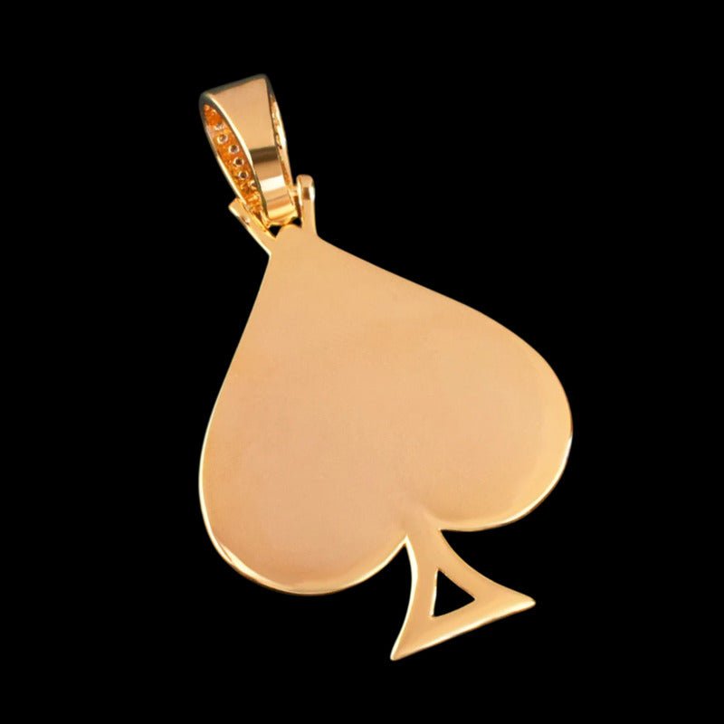 3D Customized Photo Ace of Spades Pendant - 32mm - TONGSHOP / Length:16 / Length:18