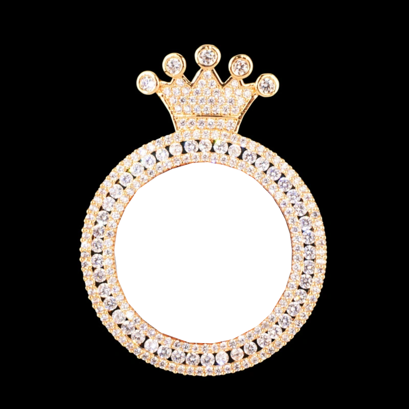 3D Customized Photo Crown Round Pendant - 40mm