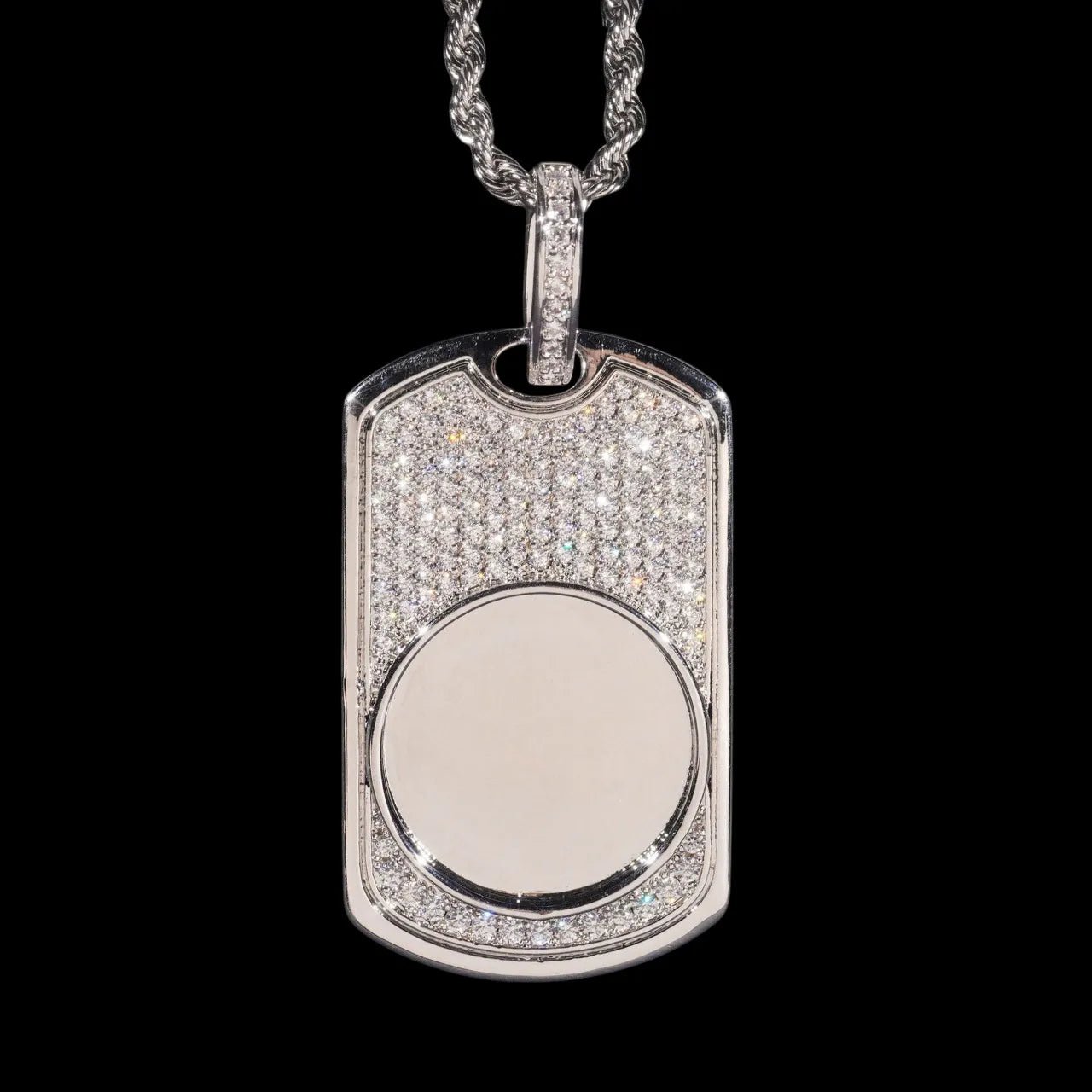 3D Customized Photo Dog Tag Pendant - 30mm - TONGSHOP / Length:16 / Length:18