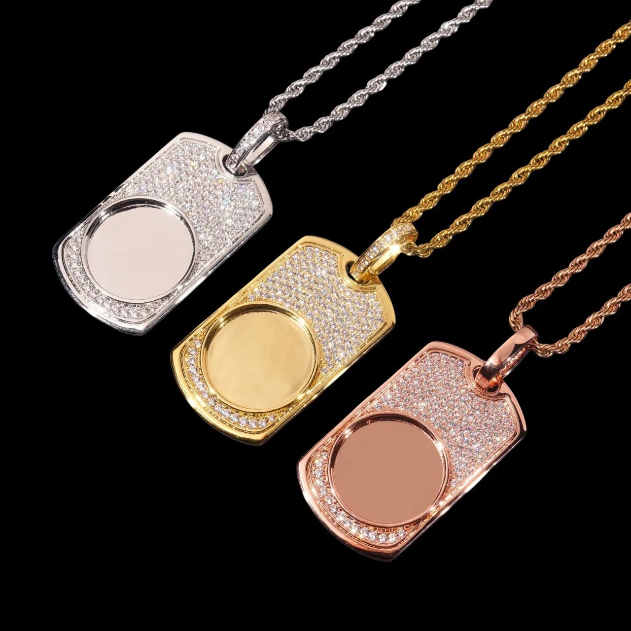 3D Customized Photo Dog Tag Pendant - 30mm - TONGSHOP / Length:16 / Length:18