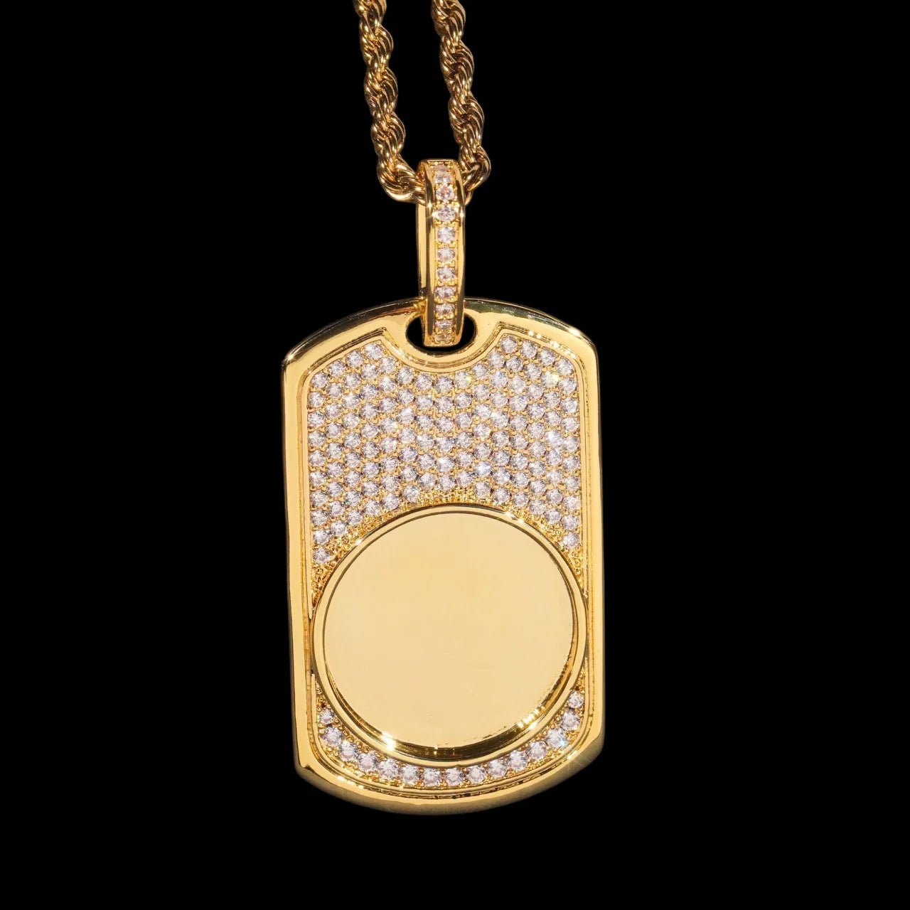 3D Customized Photo Dog Tag Pendant - 30mm - TONGSHOP / Length:16 / Length:18