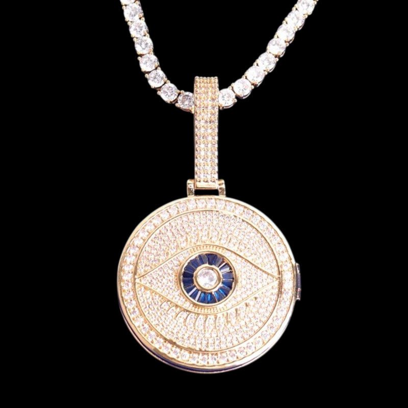 3D Customized Photo Flip God's Eye Round Pendant - 40mm - TONGSHOP / Length:16 / Length:18