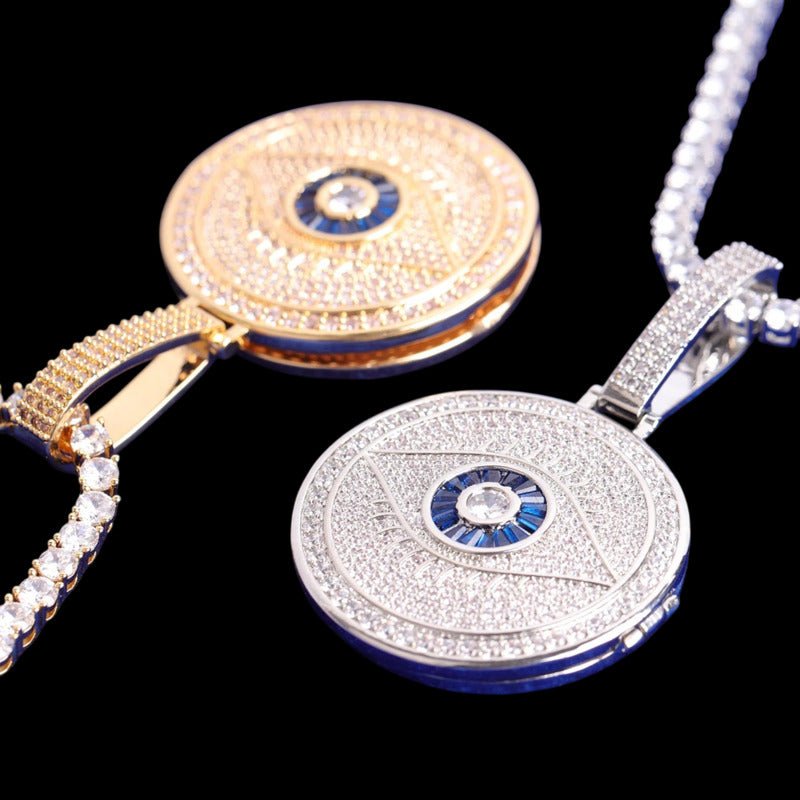 3D Customized Photo Flip God's Eye Round Pendant - 40mm - TONGSHOP / Length:16 / Length:18