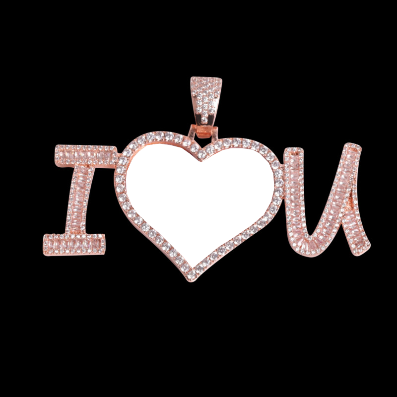 3D Customized Photo "I Love You" Pendant - 75mm