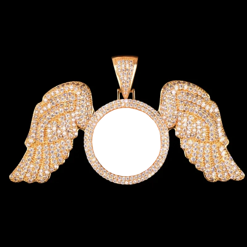 3D Customized Photo Ice Wings Pendant - 90mm