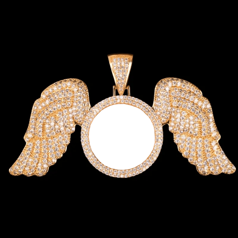 3D Customized Photo Ice Wings Pendant - 90mm - TONGSHOP / Length:16 / Length:18