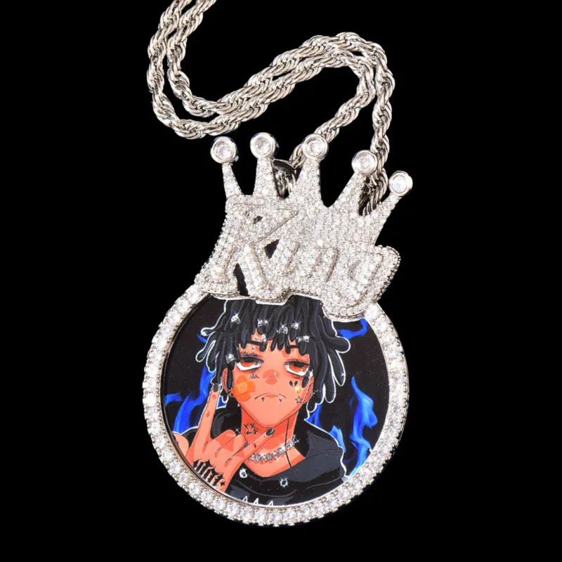 3D Customized Photo King Pendant - 45mm - TONGSHOP / Length:16 / Length:18