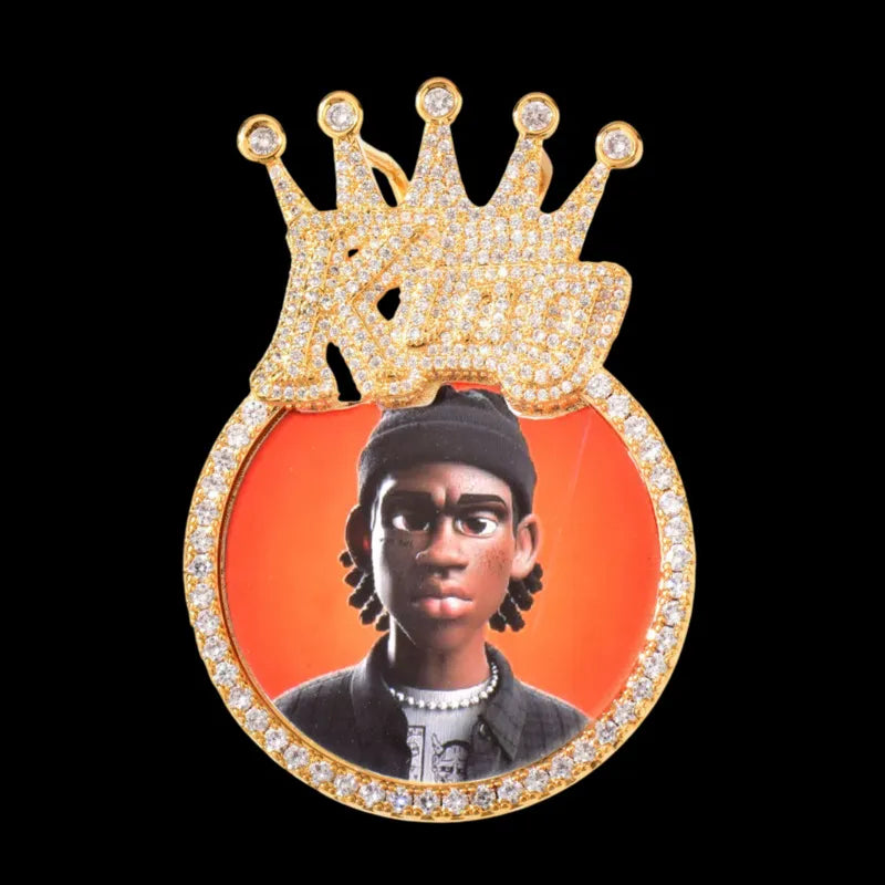 3D Customized Photo King Pendant - 45mm