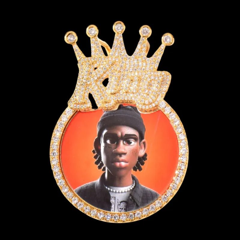 3D Customized Photo King Pendant - 45mm - TONGSHOP / Length:16 / Length:18