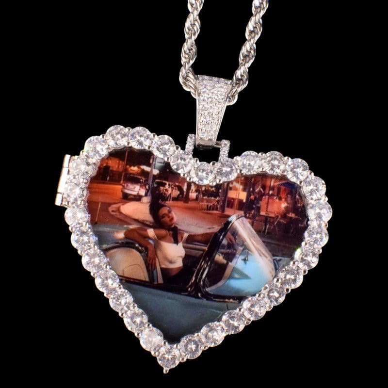 3D Customized Photo Love Flip Pendant - 45mm - TONGSHOP / Length:16 / Length:18