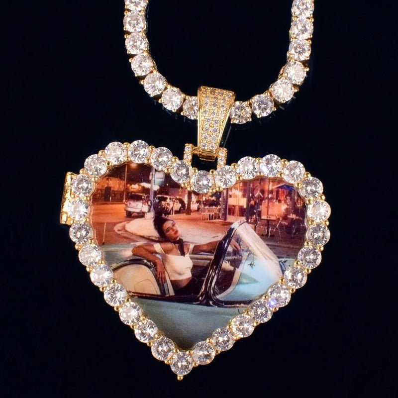 3D Customized Photo Love Flip Pendant - 45mm - TONGSHOP / Length:16 / Length:18