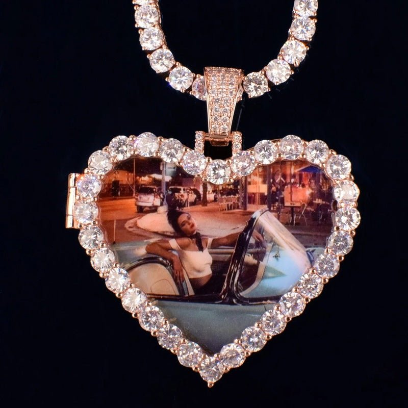 3D Customized Photo Love Flip Pendant - 45mm - TONGSHOP / Length:16 / Length:18