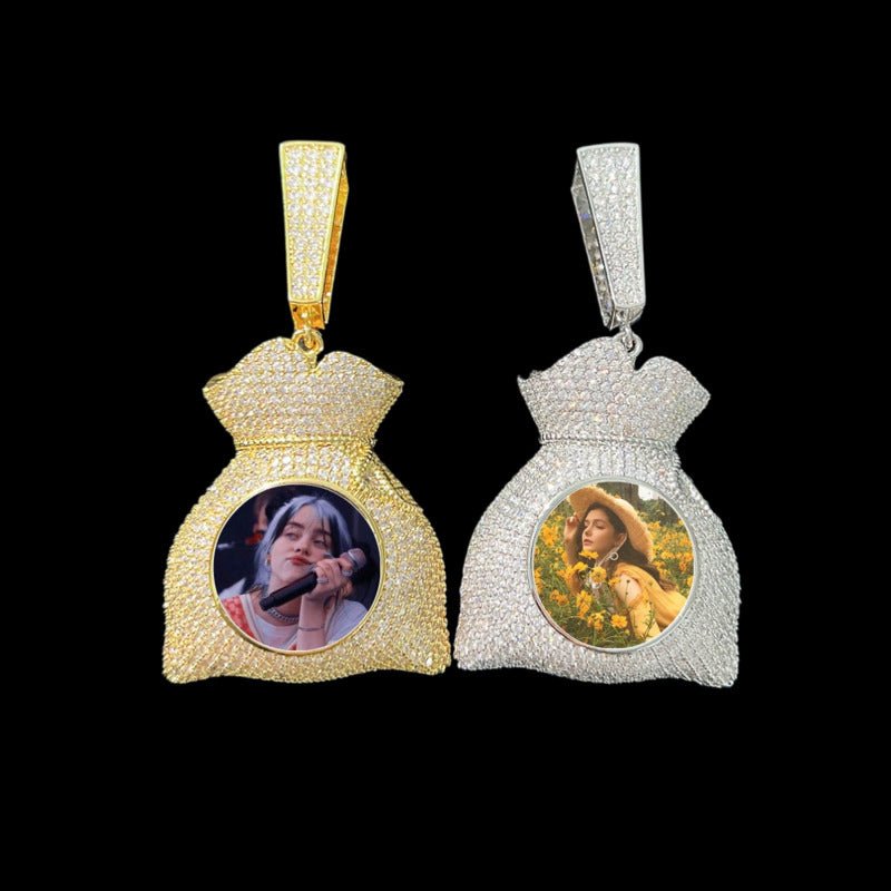3D Customized Photo Money Bag Pendant - 42mm - TONGSHOP / Length:16 / Length:18