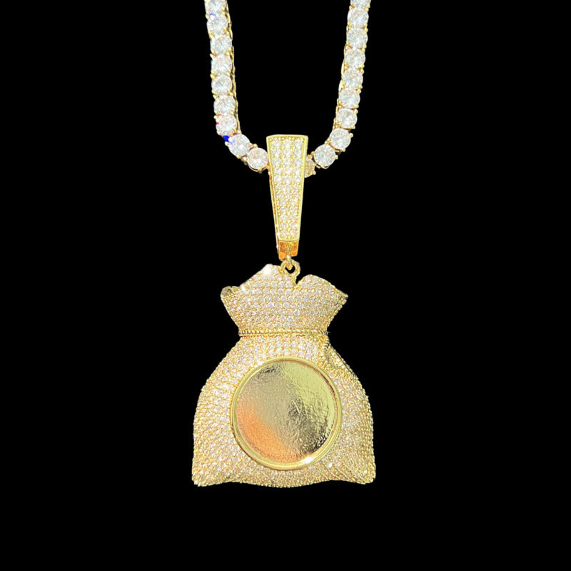 3D Customized Photo Money Bag Pendant - 42mm
