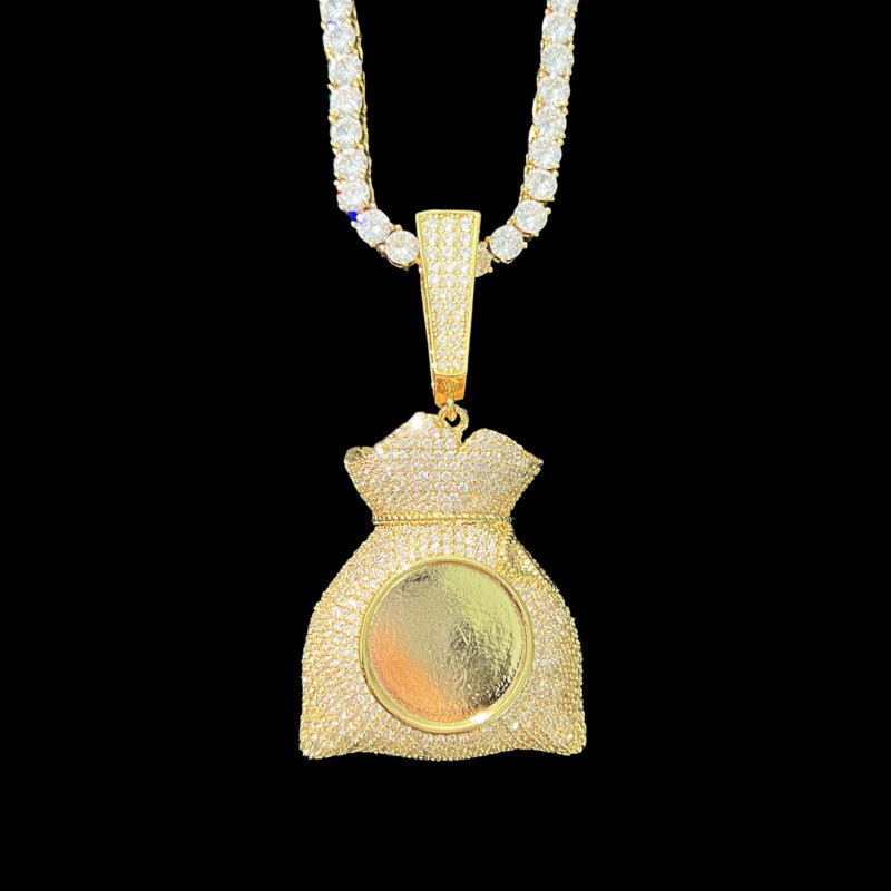 3D Customized Photo Money Bag Pendant - 42mm - TONGSHOP / Length:16 / Length:18