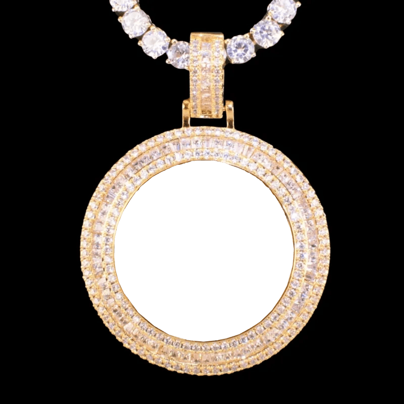 3D Customized Photo Round Pendant - 36mm - TONGSHOP / Length:16 / Length:18