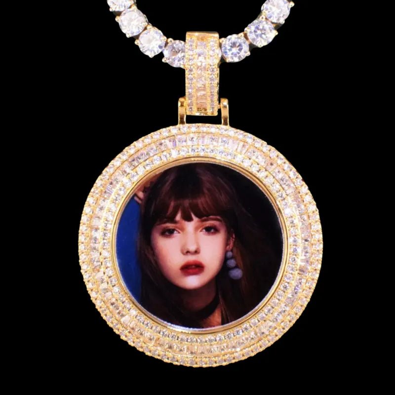 3D Customized Photo Round Pendant - 36mm - TONGSHOP / Length:16 / Length:18