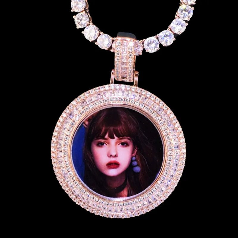 3D Customized Photo Round Pendant - 36mm - TONGSHOP / Length:16 / Length:18