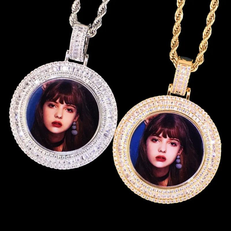 3D Customized Photo Round Pendant - 36mm - TONGSHOP / Length:16 / Length:18