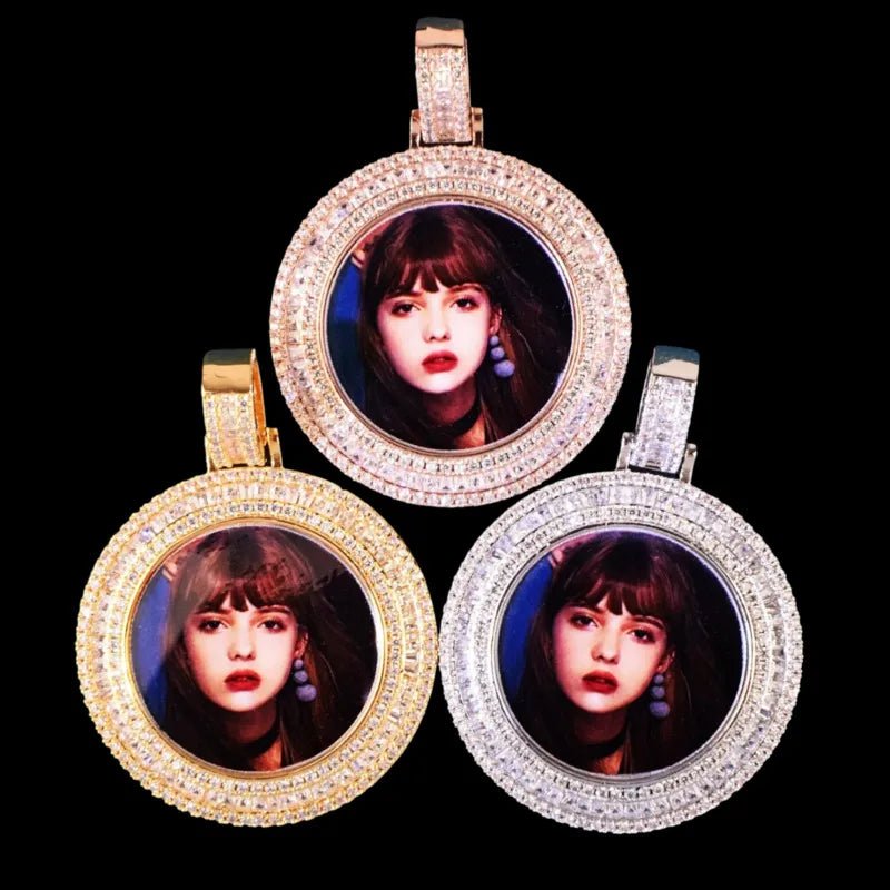 3D Customized Photo Round Pendant - 36mm - TONGSHOP / Length:16 / Length:18