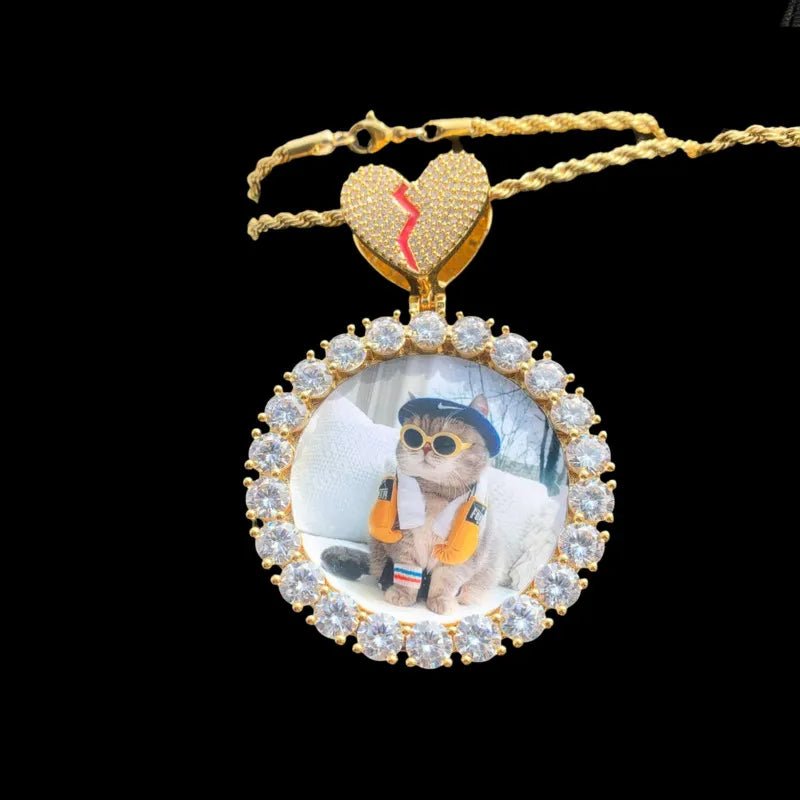 3D Customized Photo Round Pendant - 50mm - TONGSHOP / Length:16 / Length:18
