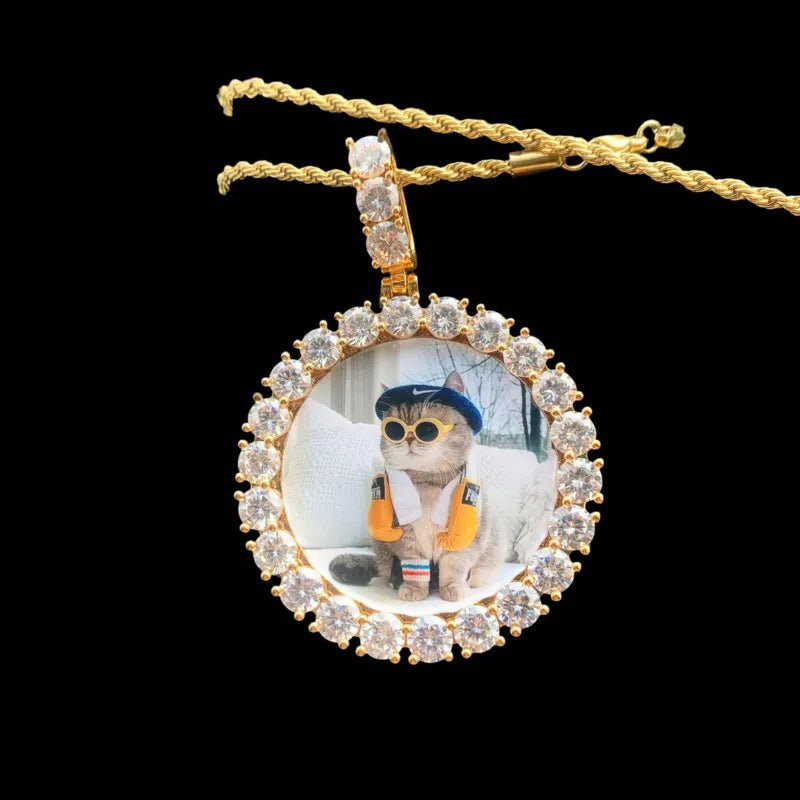 3D Customized Photo Round Pendant - 50mm - TONGSHOP / Length:16 / Length:18