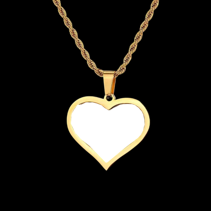 3D Customized Photo Stainless Steel Heart Pendant - 35mm