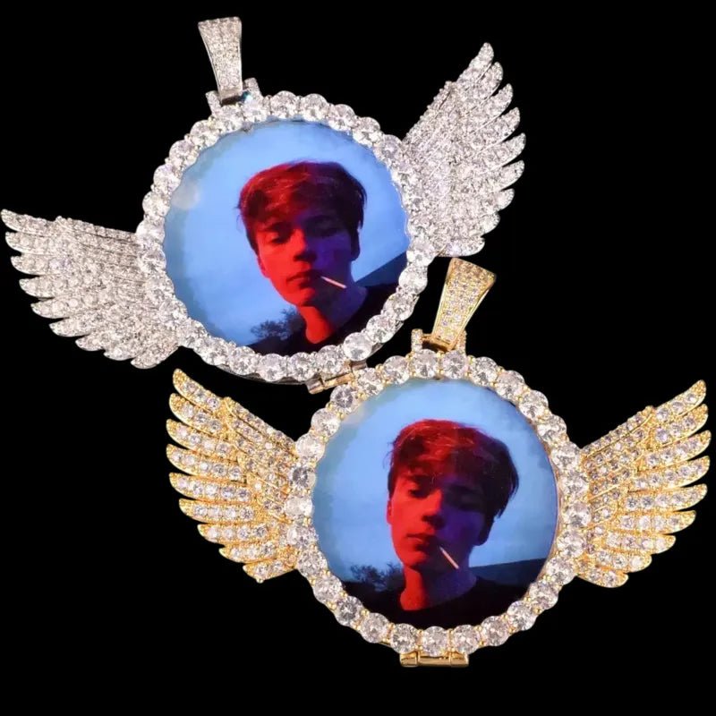 3D Customized Photo Wings Love Pendant - TONGSHOP / Length:16 / Length:18