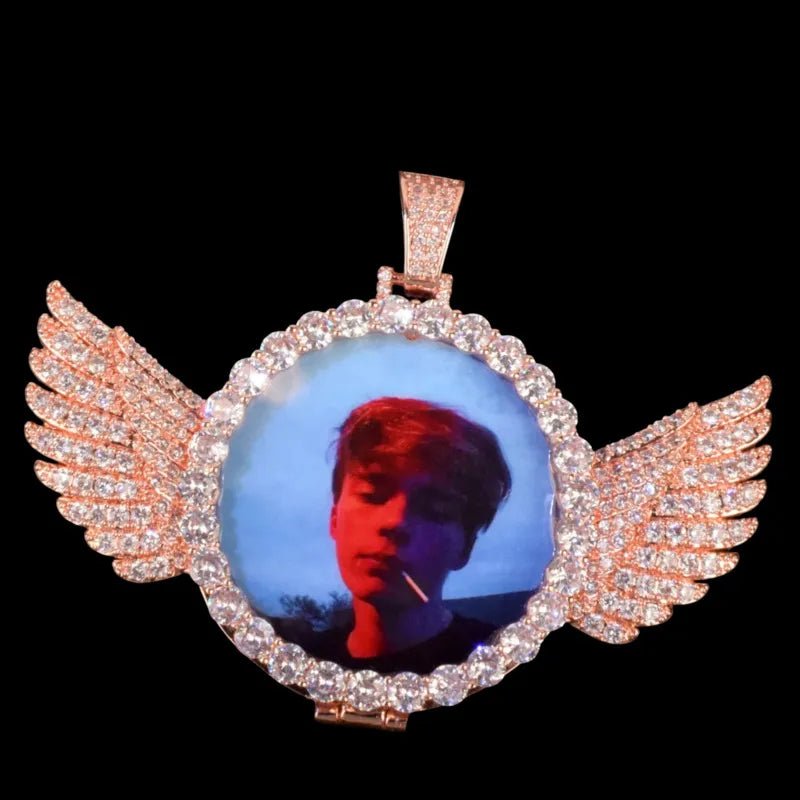 3D Customized Photo Wings Love Pendant - TONGSHOP / Length:16 / Length:18