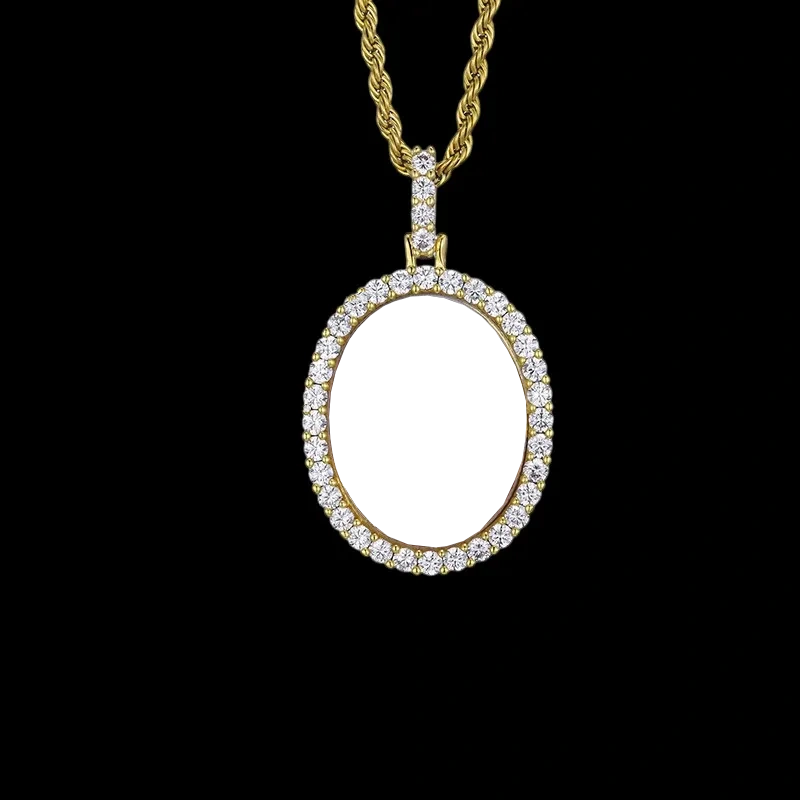 3D New Custom Photo Oval Pendant - 32mm
