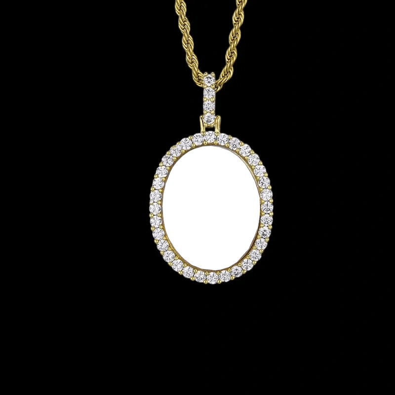 3D New Custom Photo Oval Pendant - 32mm - TONGSHOP / Length:16 / Length:18