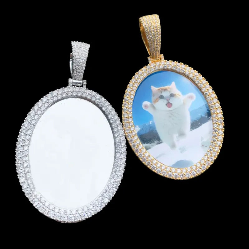 3D Photo Custom Oval Pendant - 42mm