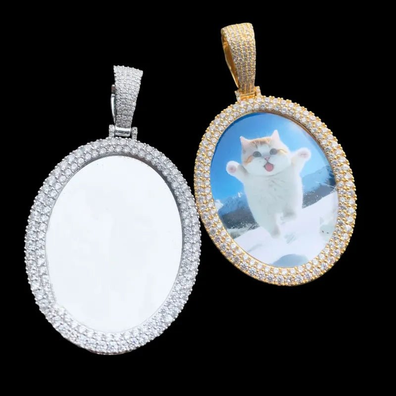 3D Photo Custom Oval Pendant - 42mm - TONGSHOP / Length:16 / Length:18