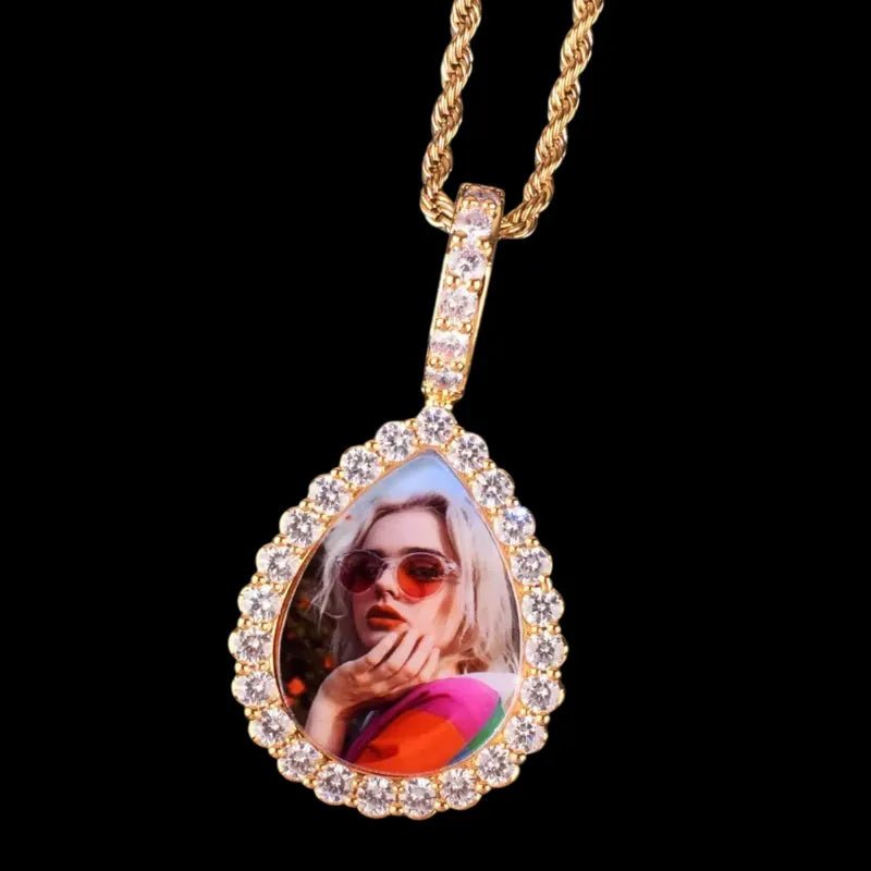 3D Photo Customized Teardrop Pendant - 30mm - TONGSHOP / Length:16 / Length:18