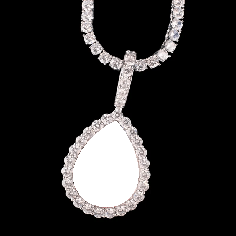 3D Photo Customized Teardrop Pendant - 30mm - TONGSHOP / Length:16 / Length:18