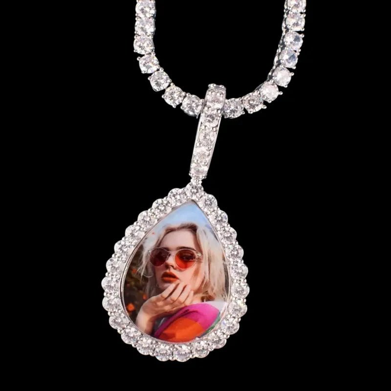 3D Photo Customized Teardrop Pendant - 30mm - TONGSHOP / Length:16 / Length:18