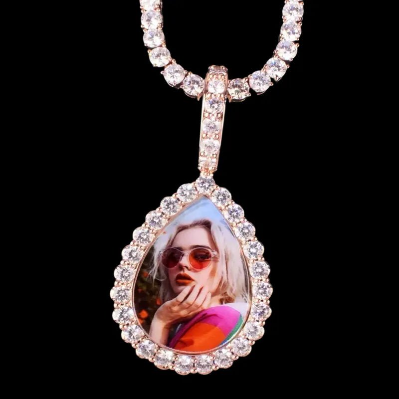 3D Photo Customized Teardrop Pendant - 30mm - TONGSHOP / Length:16 / Length:18
