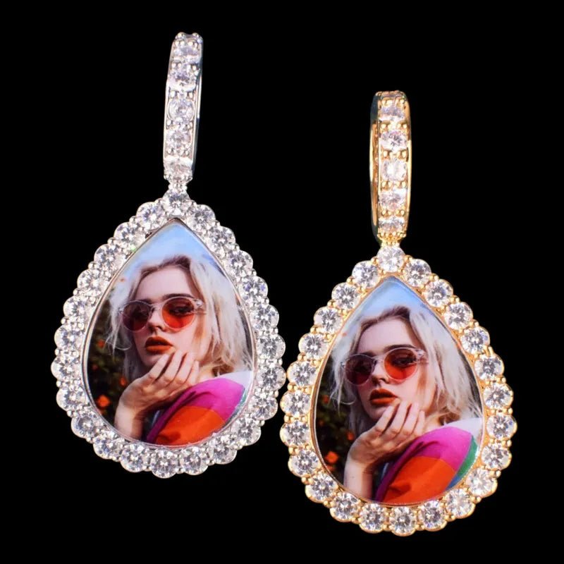 3D Photo Customized Teardrop Pendant - 30mm - TONGSHOP / Length:16 / Length:18