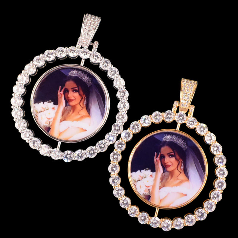 3D Rotating Double-Sided Photo Custom Pendant - 45mm