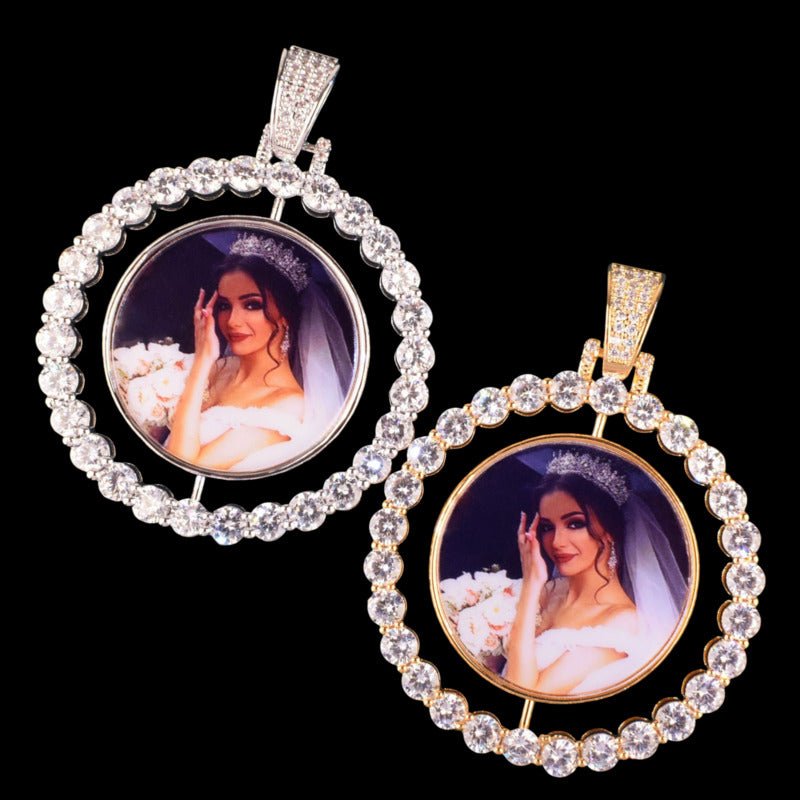 3D Rotating Double - Sided Photo Custom Pendant - 45mm - TONGSHOP / Length:16 / Length:18