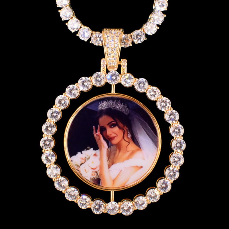 3D Rotating Double - Sided Photo Custom Pendant - 45mm - TONGSHOP / Length:16 / Length:18