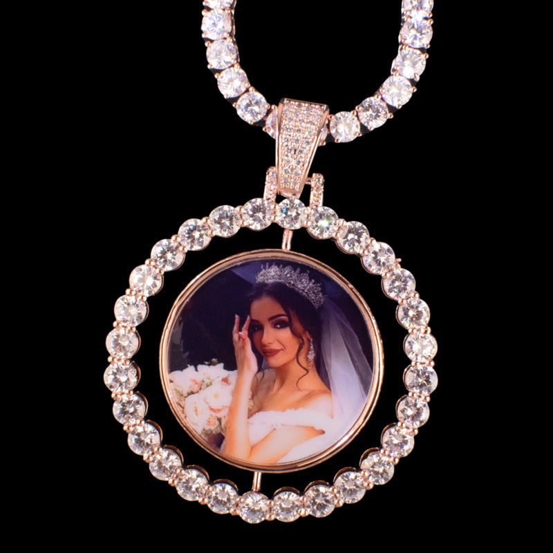 3D Rotating Double-Sided Photo Custom Pendant - 45mm