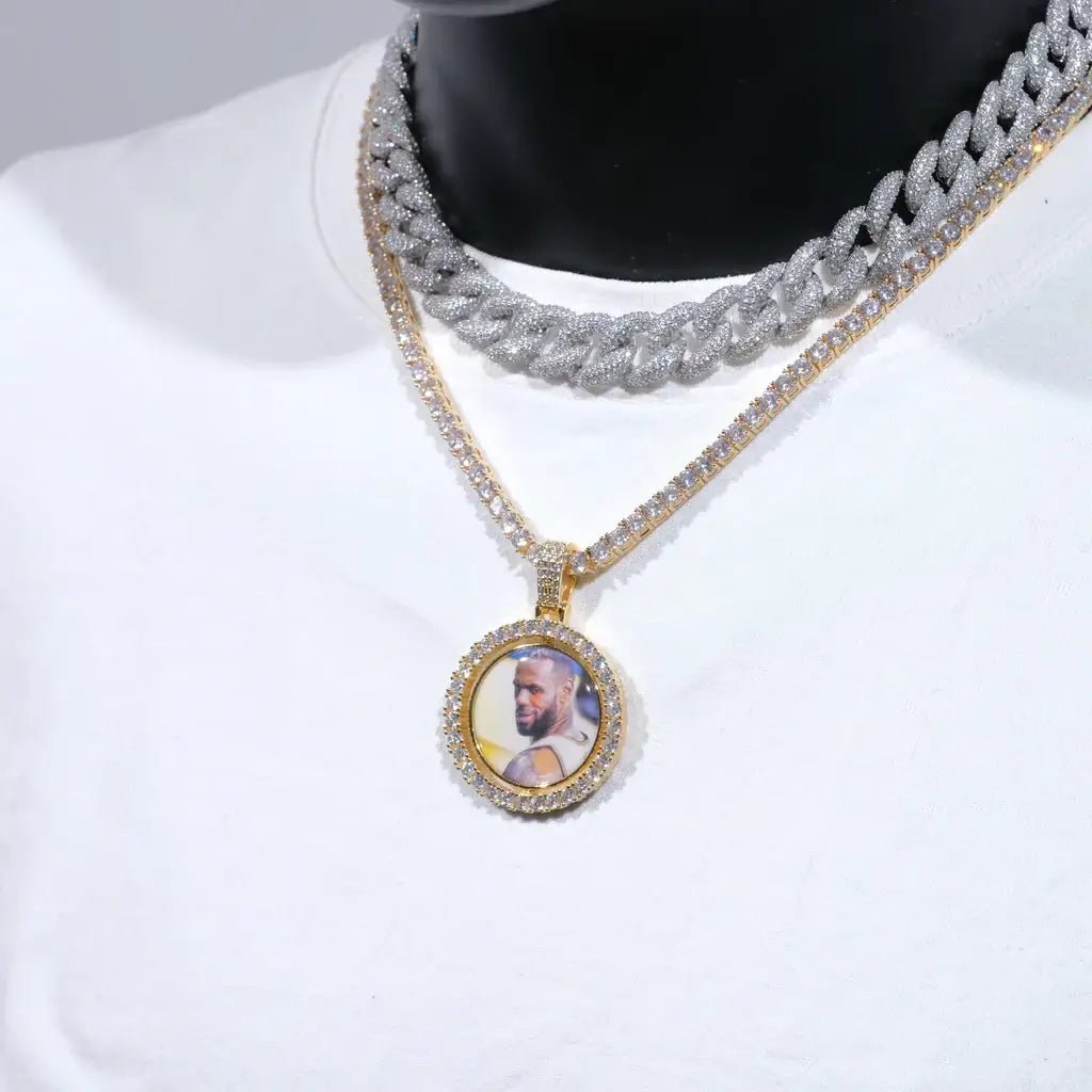 3D SPINNING 2-FACED CUSTOM PICTURE ROUND PENDANT - 42mm - TONGSHOP