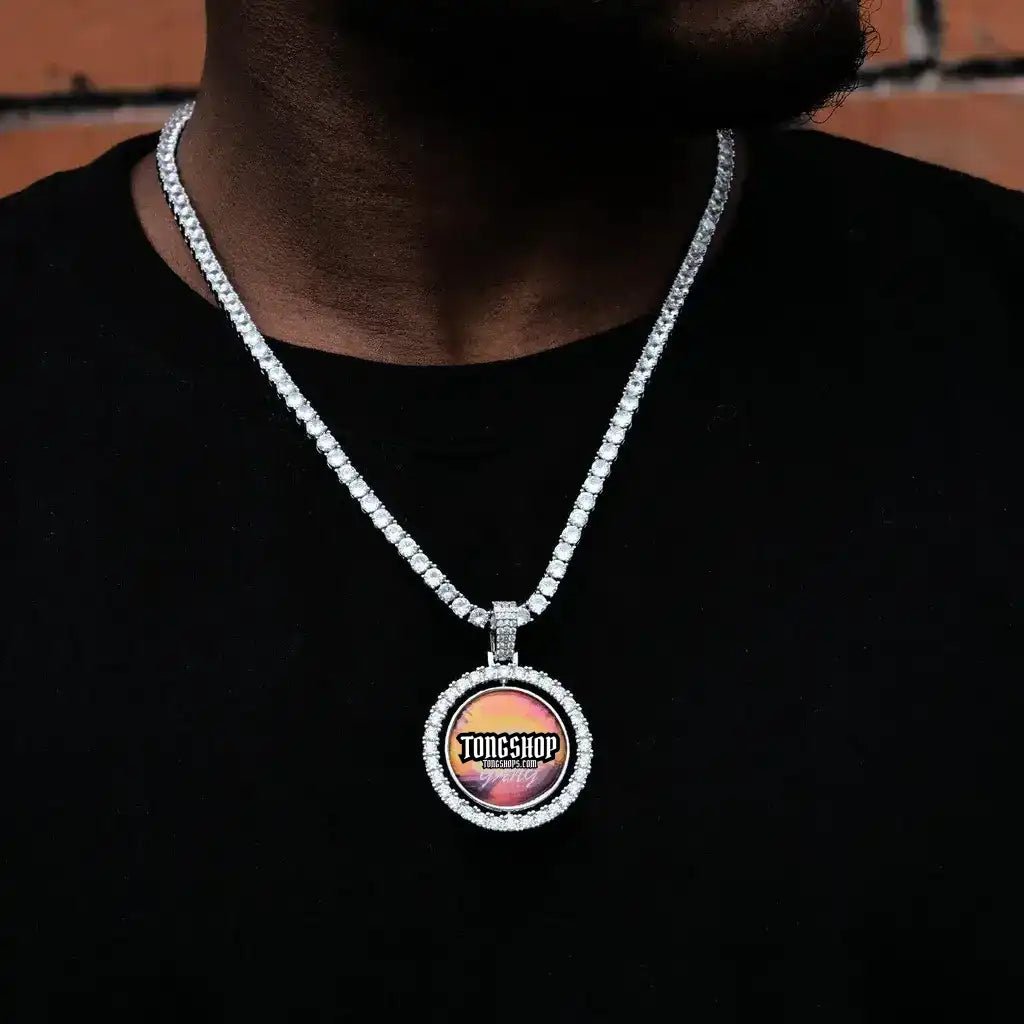 3D SPINNING 2-FACED CUSTOM PICTURE ROUND PENDANT - 42mm - TONGSHOP